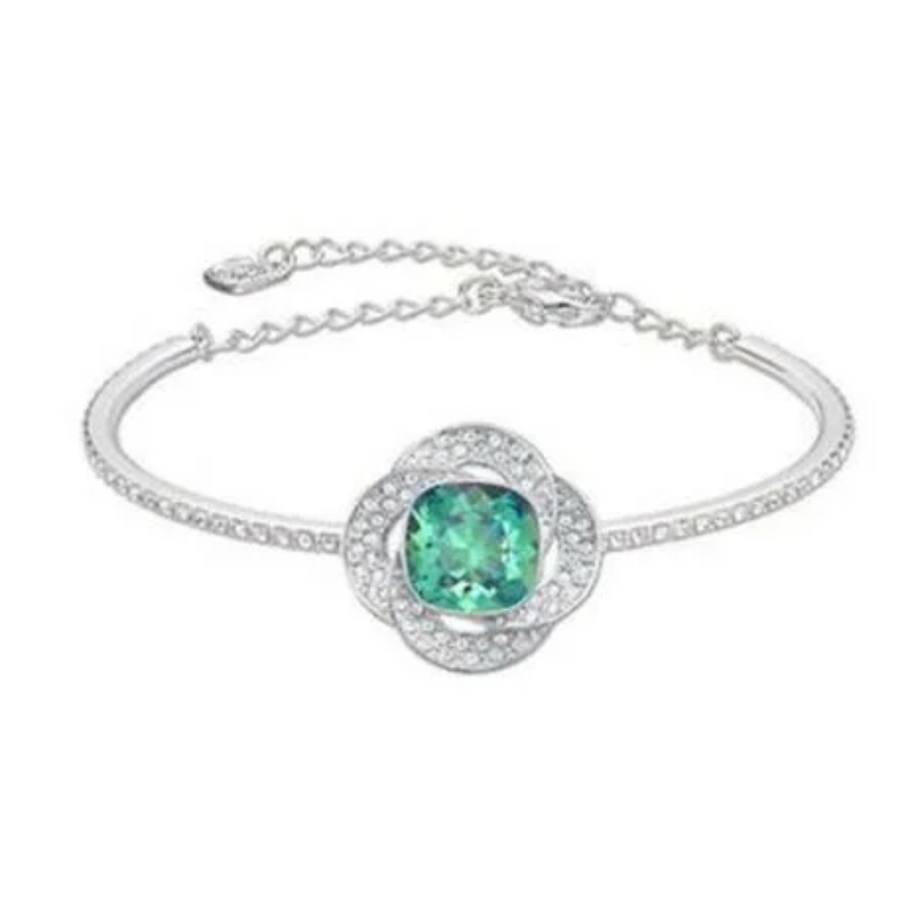 Swarovski Green & Clear Crystal AGILITY Bangle Medium #5037963